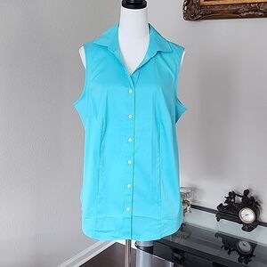 Charter Club Womens Tailored Fit Button Up Shirt